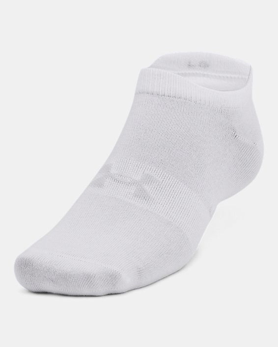 Unisex UA Essential 6-Pack No Show Socks in White image number 1